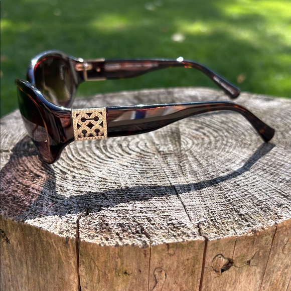Coach Brown Sunglasses with Gold Accent - Picture 3 of 4